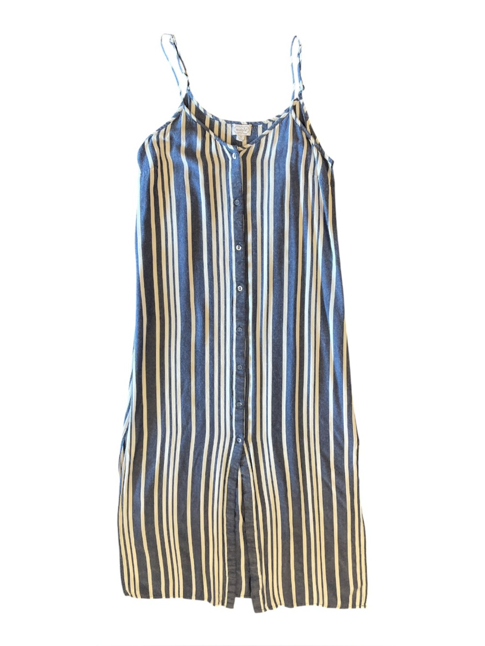 Mud Pie Vertical Striped Maxi Dress Blue and White Size Small